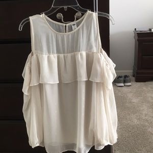 White. Off shoulder top
